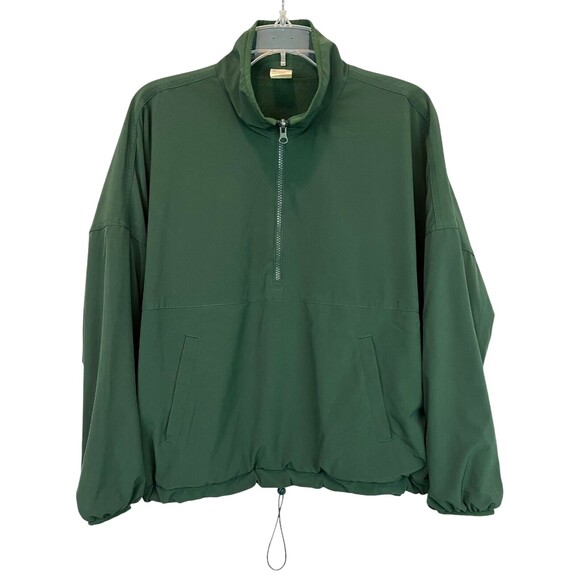 Gap Fit Recycled Half-Zip Windbreaker Fleece Jacket Women's Size M Green - Picture 2 of 11